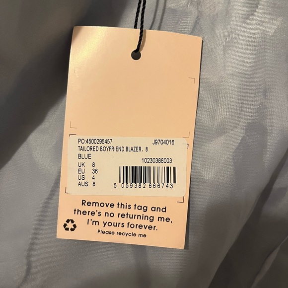 BABY BLUE OVERSIZED HIGH WAISTED SUIT - NEVER WORN - Picture 7 of 8